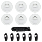 Maxbell Bungee Deck Kit D Rings Pad Patch for Kayak Canoe Inflatable Boat Fishing White