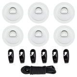 Maxbell Bungee Deck Kit D Rings Pad Patch for Kayak Canoe Inflatable Boat Fishing White
