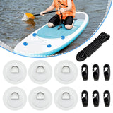 Maxbell Bungee Deck Kit D Rings Pad Patch for Kayak Canoe Inflatable Boat Fishing White