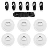 Maxbell Bungee Deck Kit D Rings Pad Patch for Kayak Canoe Inflatable Boat Fishing White