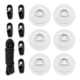 Maxbell Bungee Deck Kit D Rings Pad Patch for Kayak Canoe Inflatable Boat Fishing White