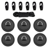 Maxbell Bungee Deck Kit D Rings Pad Patch for Kayak Canoe Inflatable Boat Fishing Black