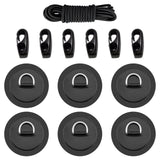 Maxbell Bungee Deck Kit D Rings Pad Patch for Kayak Canoe Inflatable Boat Fishing Black