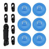 Maxbell Bungee Deck Kit D Rings Pad Patch for Kayak Canoe Inflatable Boat Fishing Blue