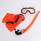 Maxbell Child Kids Snorkeling Set Goggles Snorkel Flippers Gear Swimming Orange