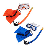 Maxbell Child Kids Snorkeling Set Goggles Snorkel Flippers Gear Swimming Orange