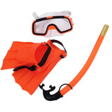 Maxbell Child Kids Snorkeling Set Goggles Snorkel Flippers Gear Swimming Orange