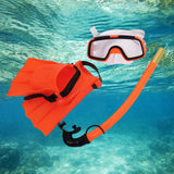 Maxbell Child Kids Snorkeling Set Goggles Snorkel Flippers Gear Swimming Orange