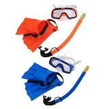 Maxbell Child Kids Snorkeling Set Goggles Snorkel Flippers Gear Swimming Orange