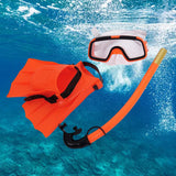 Maxbell Child Kids Snorkeling Set Goggles Snorkel Flippers Gear Swimming Orange