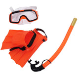 Maxbell Child Kids Snorkeling Set Goggles Snorkel Flippers Gear Swimming Orange