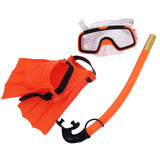 Maxbell Child Kids Snorkeling Set Goggles Snorkel Flippers Gear Swimming Orange