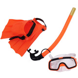 Maxbell Child Kids Snorkeling Set Goggles Snorkel Flippers Gear Swimming Orange