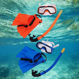 Maxbell Child Kids Snorkeling Set Goggles Snorkel Flippers Gear Swimming Orange