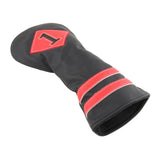 Maxbell 4x Golf Wood Head Cover Golf Club Headcover PU Protect Black Red Number