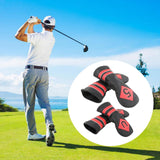 Maxbell 4x Golf Wood Head Cover Golf Club Headcover PU Protect Black Red Number