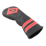 Maxbell 4x Golf Wood Head Cover Golf Club Headcover PU Protect Black Red Number