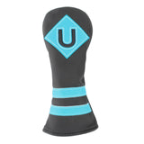 Maxbell Golf Wood Club Head Cover Driver Headcover Fairway Hybrid black blue U