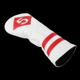 Maxbell Golf Wood Club Head Cover Driver Headcover Fairway Hybrid white red 5