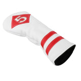 Maxbell Golf Wood Club Head Cover Driver Headcover Fairway Hybrid white red 5