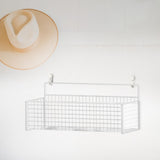 Maxbell Wall Mounted Bin Basket Pantry Shower Shampoo Shelves Rack Bathroom Kitchen White L