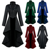 Maxbell Women Medieval Tailcoat Punk Trench Jacket Halloween Wedding Costume Outwear XL