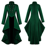 Maxbell Women Medieval Tailcoat Punk Trench Jacket Halloween Wedding Costume Outwear XL