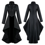 Maxbell Women Medieval Tailcoat Punk Trench Jacket Halloween Wedding Costume Outwear XL