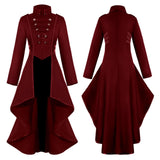 Maxbell Women Medieval Tailcoat Punk Trench Jacket Halloween Wedding Costume Outwear XL