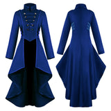 Maxbell Women Medieval Tailcoat Punk Trench Jacket Halloween Wedding Costume Outwear XL