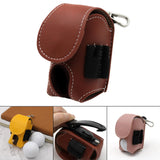 Maxbell PU Leather Golf Ball Carry Bag Waist Pouch with Hook Golf Accessory beown