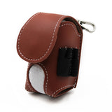 Maxbell PU Leather Golf Ball Carry Bag Waist Pouch with Hook Golf Accessory beown