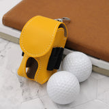 Maxbell PU Leather Golf Ball Carry Bag Waist Pouch with Hook Golf Accessory yellow