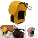 Maxbell PU Leather Golf Ball Carry Bag Waist Pouch with Hook Golf Accessory yellow