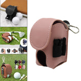 Maxbell PU Leather Golf Ball Carry Bag Waist Pouch with Hook Golf Accessory pink