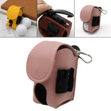 Maxbell PU Leather Golf Ball Carry Bag Waist Pouch with Hook Golf Accessory pink