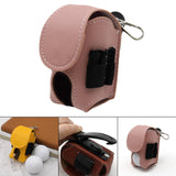 Maxbell PU Leather Golf Ball Carry Bag Waist Pouch with Hook Golf Accessory pink