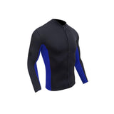 Maxbell Men Wetsuit Top Long Sleeve Jacket for Snorkeling Water Sports Scuba Diving Blue Black XXXL