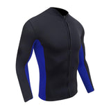 Maxbell Men Wetsuit Top Long Sleeve Jacket for Snorkeling Water Sports Scuba Diving Blue Black XXXL