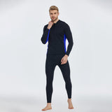 Maxbell Men Wetsuit Top Long Sleeve Jacket for Snorkeling Water Sports Scuba Diving Blue Black XXXL