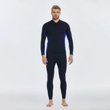 Maxbell Men Wetsuit Top Long Sleeve Jacket for Snorkeling Water Sports Scuba Diving Blue Black XXXL