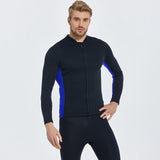 Maxbell Men Wetsuit Top Long Sleeve Jacket for Snorkeling Water Sports Scuba Diving Blue Black XXXL