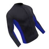 Maxbell Men Wetsuit Top Long Sleeve Jacket for Snorkeling Water Sports Scuba Diving Blue Black XXXL