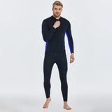 Maxbell Men Wetsuit Top Long Sleeve Jacket for Snorkeling Water Sports Scuba Diving Blue Black XXXL