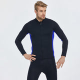 Maxbell Men Wetsuit Top Long Sleeve Jacket for Snorkeling Water Sports Scuba Diving Blue Black XXXL