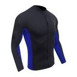 Maxbell Men Wetsuit Top Long Sleeve Jacket for Snorkeling Water Sports Scuba Diving Blue Black XXXL