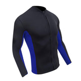 Maxbell Men Wetsuit Top Long Sleeve Jacket for Snorkeling Water Sports Scuba Diving Blue Black XXXL