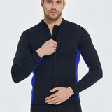 Maxbell Men Wetsuit Top Long Sleeve Jacket for Snorkeling Water Sports Scuba Diving Blue Black XXXL