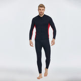 Maxbell Men Wetsuit Top Long Sleeve Jacket for Snorkeling Water Sports Scuba Diving Red Black S