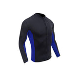 Maxbell Men Wetsuit Top Long Sleeve Jacket for Snorkeling Water Sports Scuba Diving Blue Black XL